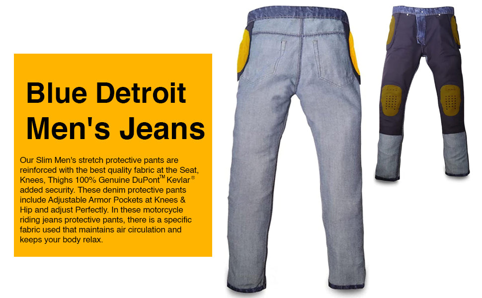 Blue Detroit Steel Jeans, Men's Stretch Rider Jeans